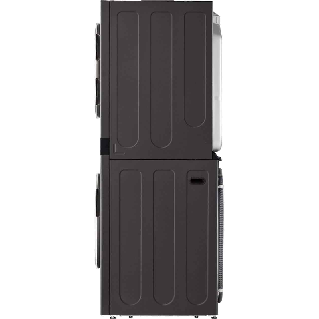 LG Single Unit Electric WashTower with Center Control in Black Steel (WKEX200HBA)