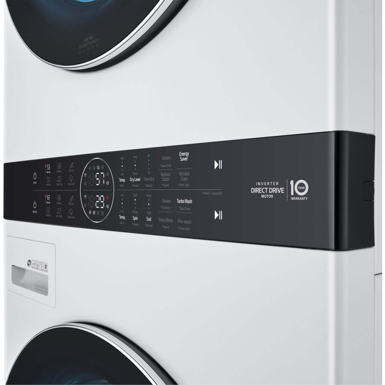 LG Single Unit Gas WashTower with Center Control in White (WKGX201HWA)