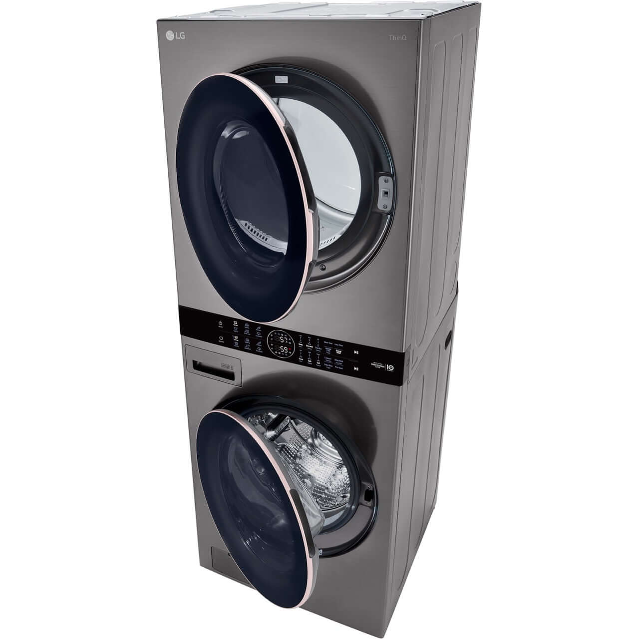 LG WashTower Single Front Load Unit with Center Control, 4.5-Cu. Ft. Washer and 7.4-Cu. Ft. Electric Dryer in Graphite (WKE100HVA)