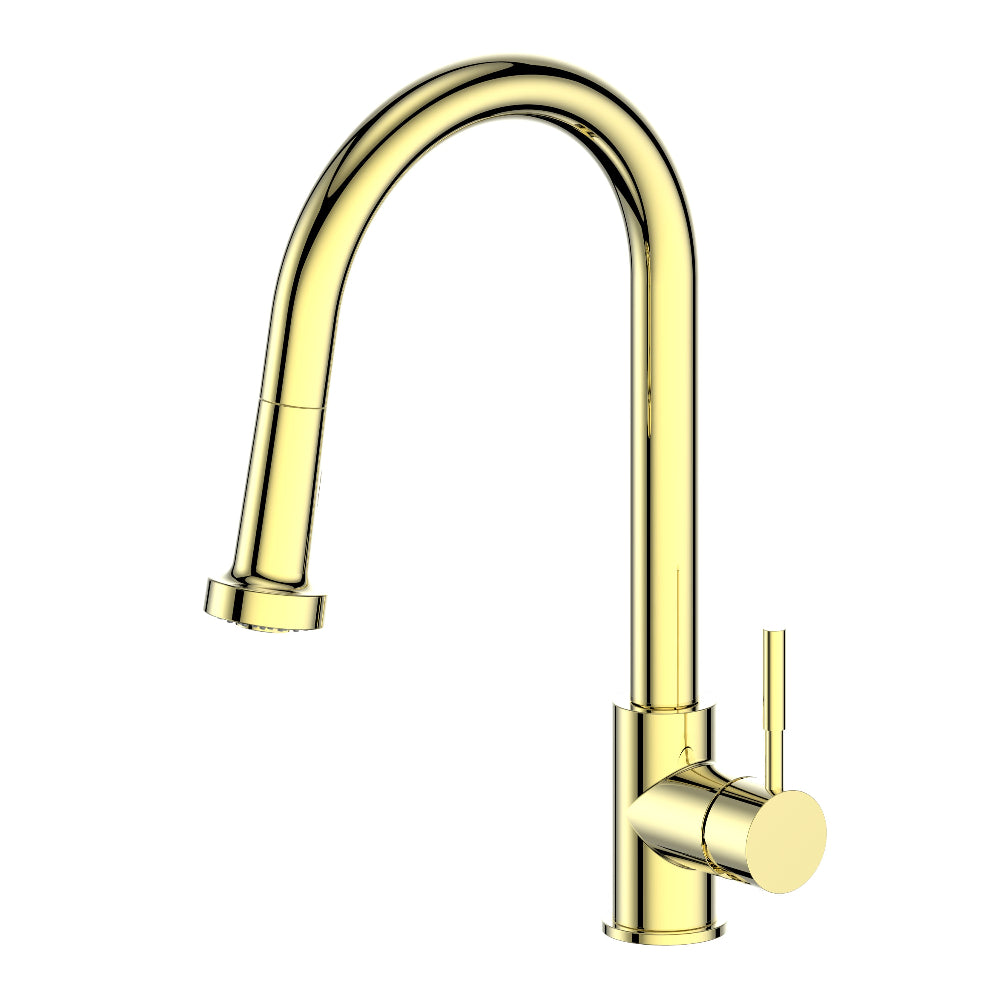 ZLINE Monet Kitchen Faucet (MON-KF) Polished Gold on a white background