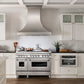 ZLINE 48 in. 6.0 cu. ft. Legacy Dual Fuel Range with Gas Cooktop and 2 Electric Ovens in Stainless Steel with 6 Brass Burners (RA-BR-48) in a luxury kitchen with matching appliances.
