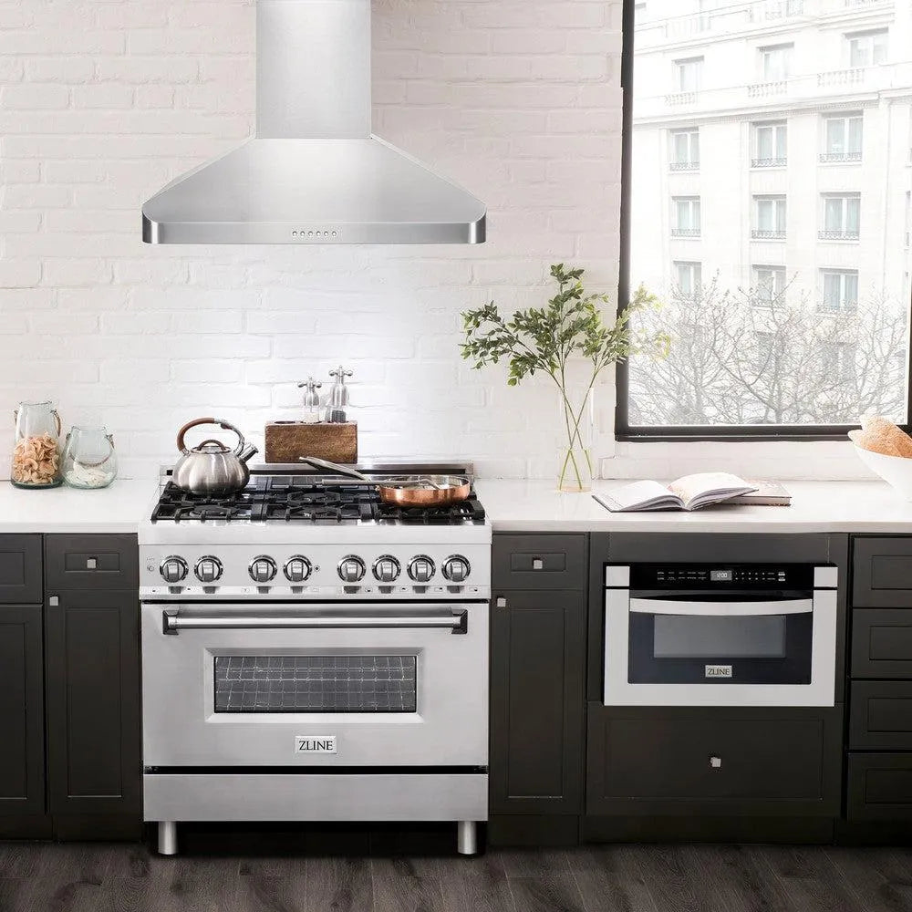 ZLINE Alpine Series Ducted Wall Mount Range Hood in Stainless Steel (ALP100WL) 