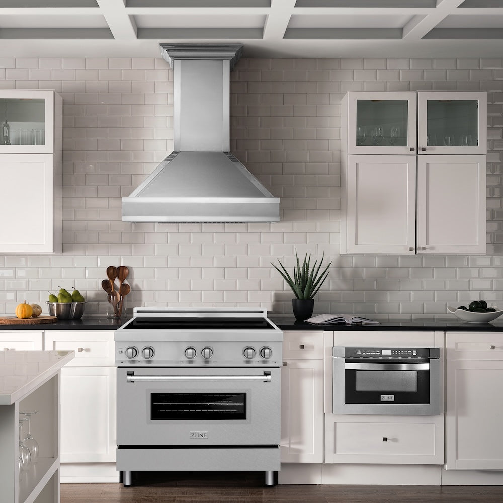 ZLINE 36 in. 4.6 cu. ft. Legacy Induction Range with 5 Element Cooktop and Electric Oven in Stainless Steel with Satin Stainless Steel, Open Box-Good Condition