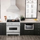 ZLINE 36 in. 4.6 cu. ft. Legacy Dual Fuel Range with Gas Cooktop and Electric Convection Oven in Satin Stainless Steel with 6 Brass Burners (RAS-SN-BR-36)