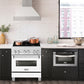 ZLINE 30 in. 4.0 cu. ft. Legacy Dual Fuel Range with 4 Burner Gas Cooktop and Electric Convection Oven in Satin Stainless Steel and White Matte Door (RAS-WM-30)