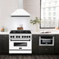 ZLINE Autograph Edition 36 in. Convertible Satin Stainless Steel Wall Mount Range Hood with White Matte Shell and Accent Handle (KB4SNZ-WM36)