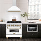 ZLINE Autograph Edition 36 in. Convertible Satin Stainless Steel Wall Mount Range Hood with White Matte Shell and Accent Handle (KB4SNZ-WM36)