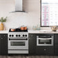 ZLINE Autograph Edition 30 in. 4.0 cu. ft. Legacy Dual Fuel Range with 4 Burner Gas Cooktop and Electric Convection Oven in Satin Stainless Steel and Matte Black Accents (RASZ-SN-30-MB) front.