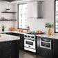 ZLINE Autograph Edition 30 in. 4.0 cu. ft. Legacy Dual Fuel Range with 4 Burner Gas Cooktop and Electric Convection Oven in Satin Stainless Steel with White Matte Door and Matte Black Accents (RASZ-WM-30-MB)