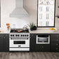 ZLINE Autograph Edition 36 in. 4.6 cu. ft. Legacy Dual Fuel Range with 6 Burner Gas Cooktop and Electric Convection Oven in Satin Stainless Steel with White Matte Door and Matte Black Accents, Open Box-Great Condition