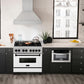 ZLINE Autograph Edition 36 in. 4.6 cu. ft. Legacy Dual Fuel Range with 6 Burner Gas Cooktop and Electric Convection Oven in Satin Stainless Steel with White Matte Door and Matte Black Accents (RASZ-WM-36-MB)