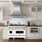 ZLINE Autograph Edition 48 in. 6.0 cu. ft. Legacy Dual Fuel Range with 7 Burner Gas Cooktop and 2 Electric Ovens in Satin Stainless Steel with White Matte Doors and Polished Gold Accents (RASZ-WM-48-G)