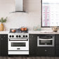 ZLINE Autograph Edition 30 in. 4.0 cu. ft. Legacy Dual Fuel Range with 4 Burner Gas Cooktop and Electric Convection Oven in Stainless Steel with White Matte Door and Matte Black Accents, Open Box-Great Condition
