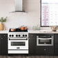 ZLINE Autograph Edition 30 in. 4.0 cu. ft. Legacy Dual Fuel Range with 4 Burner Gas Cooktop and Electric Convection Oven in Stainless Steel with White Matte Door and Matte Black Accents, Open Box-Good Condition