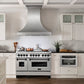 ZLINE Autograph Edition 48 in. 6.0 cu. ft. Legacy Dual Fuel Range with 7 Burner Gas Cooktop and 2 Electric Ovens in Stainless Steel and Matte Black Accents, Open Box-Great Condition