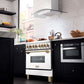 ZLINE Autograph Edition 36 in. 4.6 cu. ft. Legacy Dual Fuel Range with 6 Burner Gas Cooktop and Electric Convection Oven in Stainless Steel with White Matte Door and Polished Gold Accents, Open Box-Good Condition