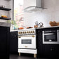 ZLINE Autograph Edition 36 in. 4.6 cu. ft. Legacy Dual Fuel Range with 6 Burner Gas Cooktop and Electric Convection Oven in Stainless Steel with White Matte Door and Polished Gold Accents, Open Box-Great Condition