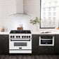 ZLINE Autograph Edition 36 in. 4.6 cu. ft. Legacy Dual Fuel Range with 6 Burner Gas Cooktop and Electric Convection Oven in Stainless Steel with White Matte Door and Matte Black Accents, Open Box-Good Condition
