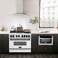 ZLINE Autograph Edition 36 in. 4.6 cu. ft. Legacy Dual Fuel Range with 6 Burner Gas Cooktop and Electric Convection Oven in Stainless Steel with White Matte Door and Matte Black Accents, Open Box-Great Condition