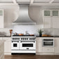 ZLINE Autograph Edition 48 in. 6.0 cu. ft. Legacy Dual Fuel Range with 7 Burner Gas Cooktop and 2 Electric Ovens in Stainless Steel with White Matte Doors and Matte Black Accents, Open Box-Great Condition