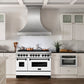 ZLINE Autograph Edition 48 in. 6.0 cu. ft. Legacy Dual Fuel Range with 7 Burner Gas Cooktop and 2 Electric Ovens in Stainless Steel with White Matte Doors and Matte Black Accents, Open Box-Good Condition