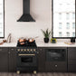 ZLINE Autograph Edition 24 in. 2.8 cu. ft. Legacy Dual Fuel Range with 4 Burner Gas Cooktop and Electric Convection Oven in Black Stainless Steel and Champagne Bronze Accents, Open Box-Good Condition
