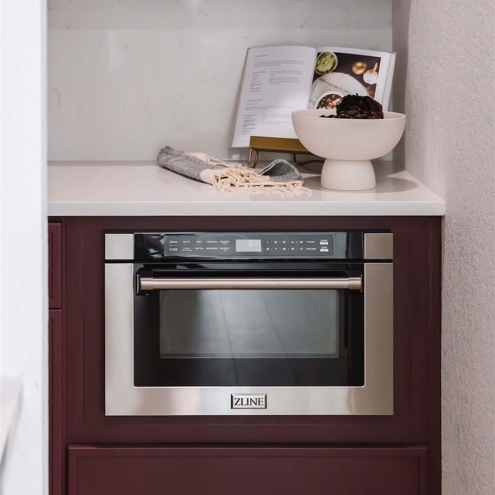 ZLINE 24 in. 1.2 cu. ft. Built-in Microwave Drawer with a Traditional Handle in Stainless Steel, Open Box-Excellent Condition