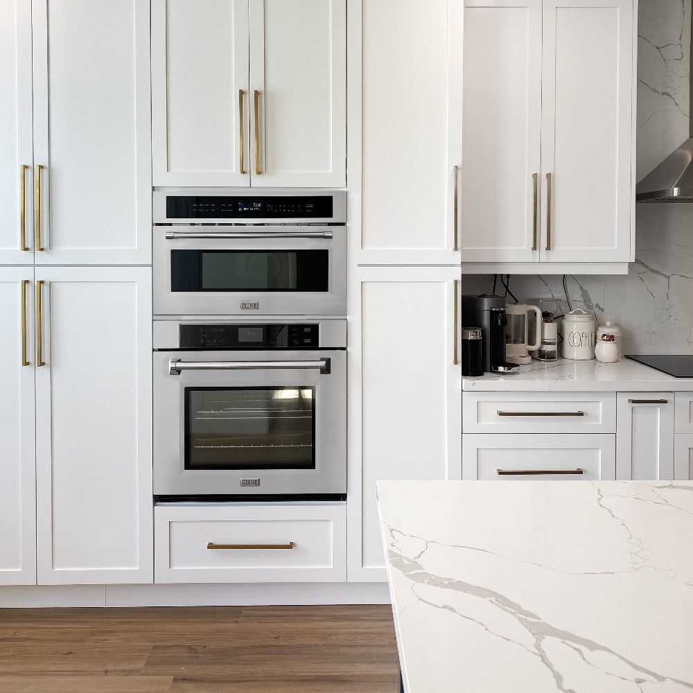 Microwave and wall oven in a luxury kitchen