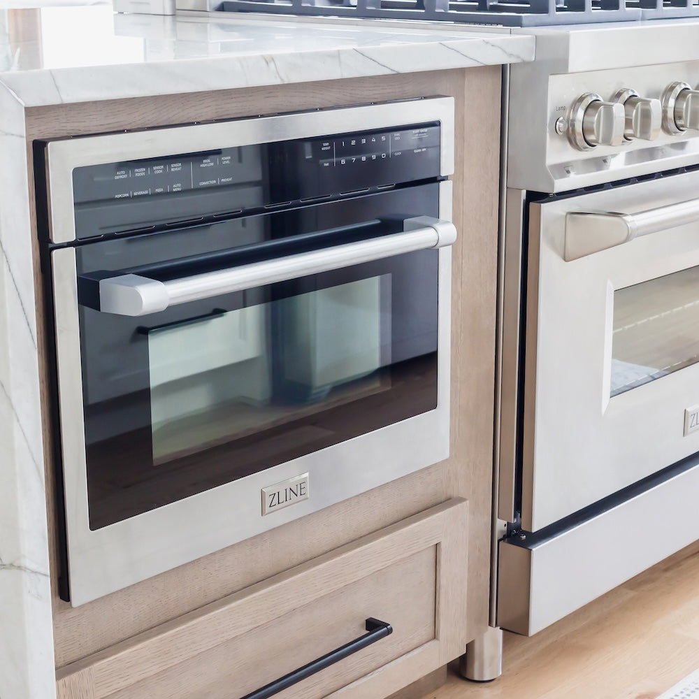 ZLINE 24 in. 1.6 cu ft. Built-in Convection Microwave Oven in Stainless Steel with Speed and Sensor Cooking, Open Box-Good Condition