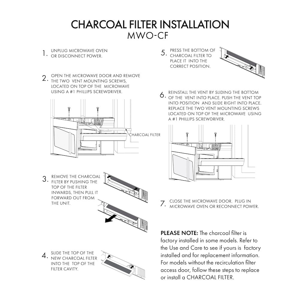 ZLINE 30 in. Recirculating Over the Range Convection Microwave Oven with Traditional Handle and Charcoal Filters in Stainless Steel (MWO-OTRCFH-30)