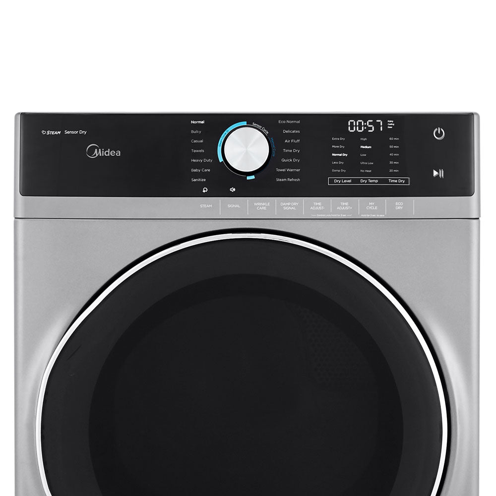 Midea 8.0 Cu. Ft. Front Load Gas Dryer in Graphite Silver (MLG52S7AGS)