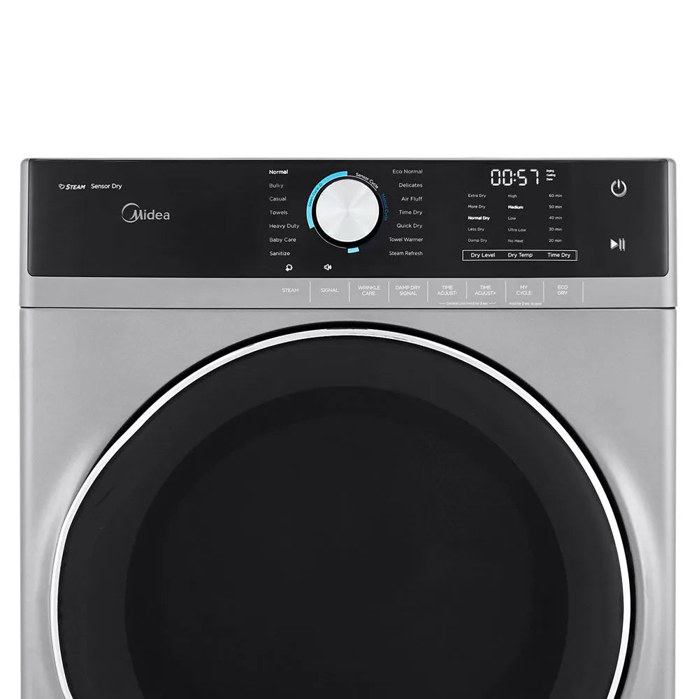 Midea 8.0 Cu. Ft. Front Load Gas Dryer in Graphite Silver (MLG52S7AGS)