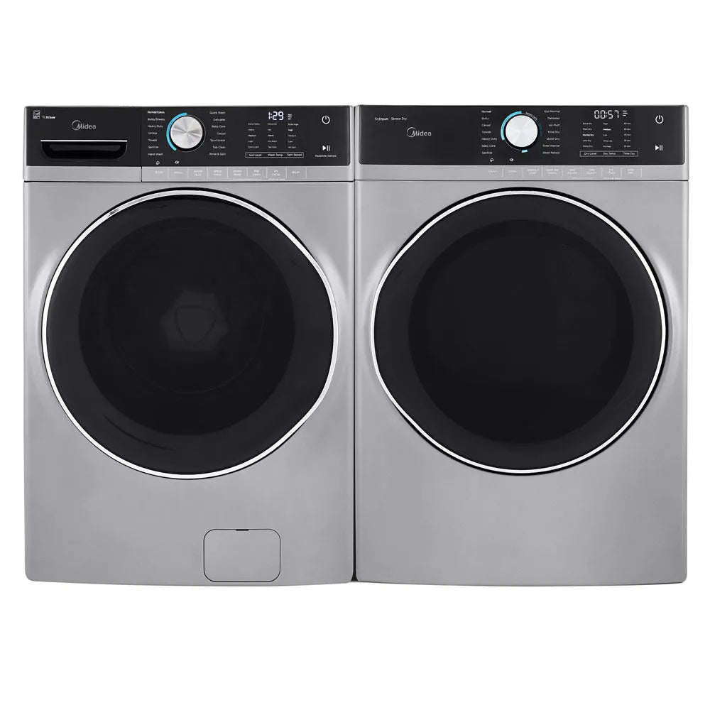 Midea 8.0 Cu. Ft. Front Load Gas Dryer in Graphite Silver (MLG52S7AGS)