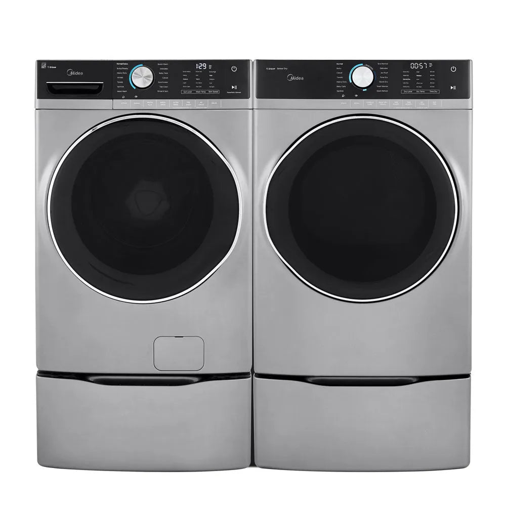 Midea 8.0 Cu. Ft. Front Load Gas Dryer in Graphite Silver (MLG52S7AGS)