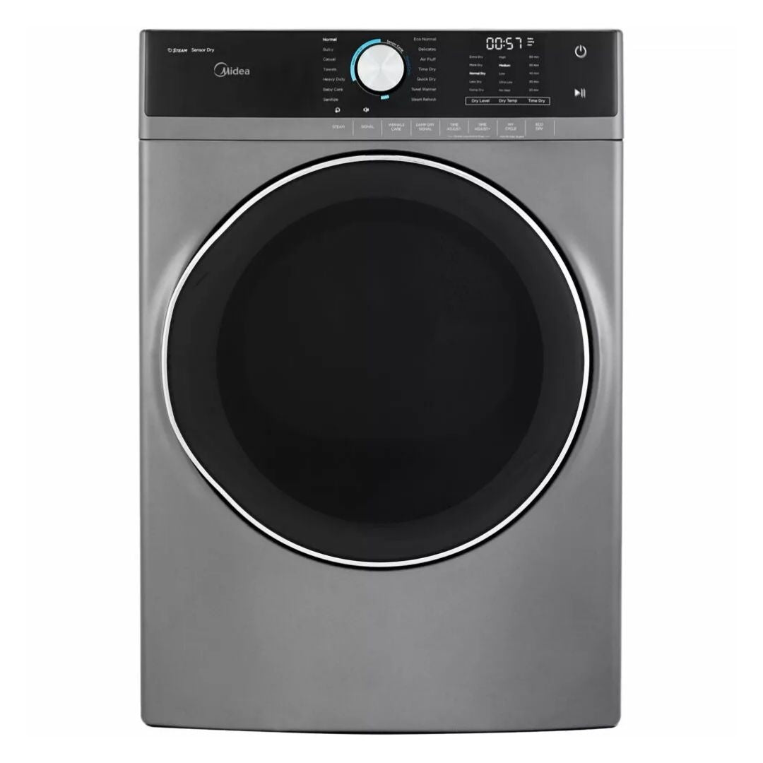 Midea 8.0 Cu. Ft. Front Load Gas Dryer in Graphite Silver (MLG52S7AGS)