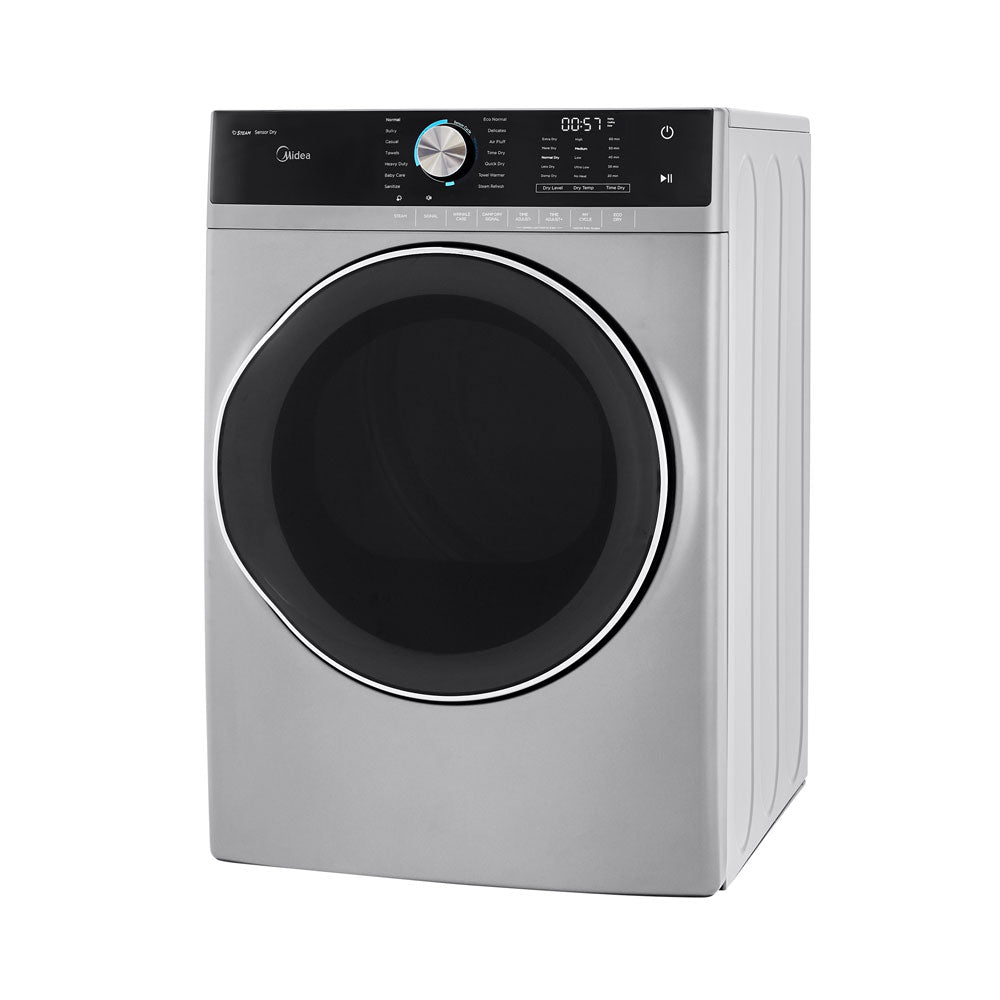 Midea 8.0 cu. ft. Front Load Electric Dryer in Graphite Steel (MLE52S7AGS)