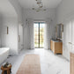 ZLINE Crystal Bay Bath Faucet (CBY-BF) Polished Gold lifestyle, in a luxury bathroom.