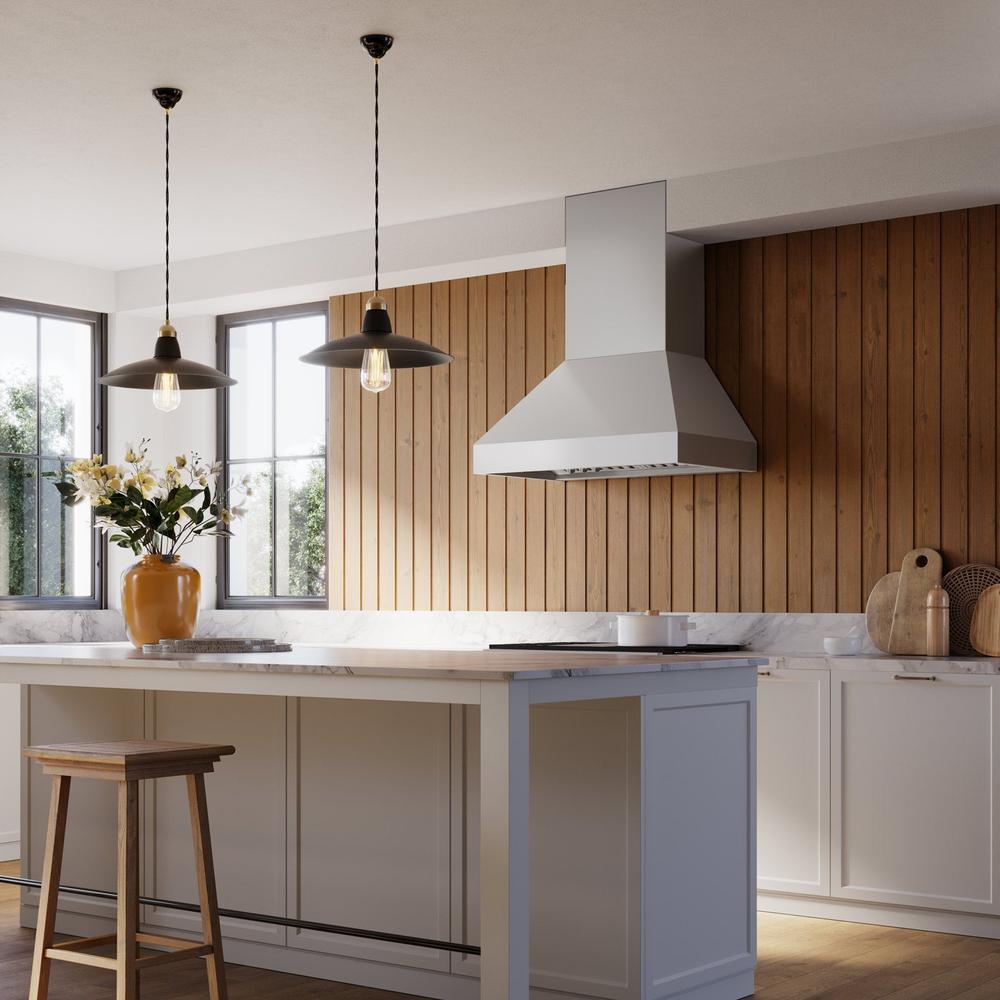 Falmec Eros Professional 1000 CFM Wall Mount Range Hood in Stainless Steel with Size Options (FPDPR) - white background