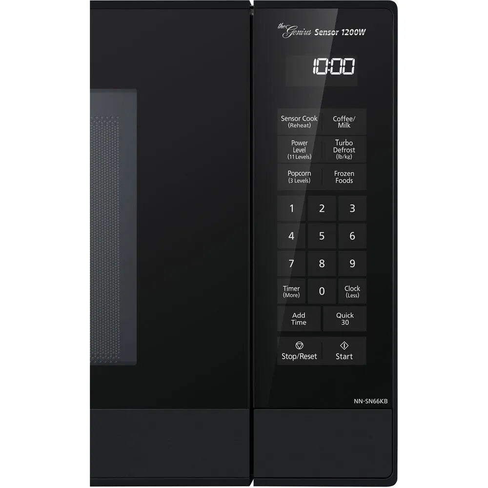 Panasonic 1.2 cu. ft. 1200W Genius Sensor Countertop Microwave Oven with Inverter Technology in Black (NN-SN66KB) 