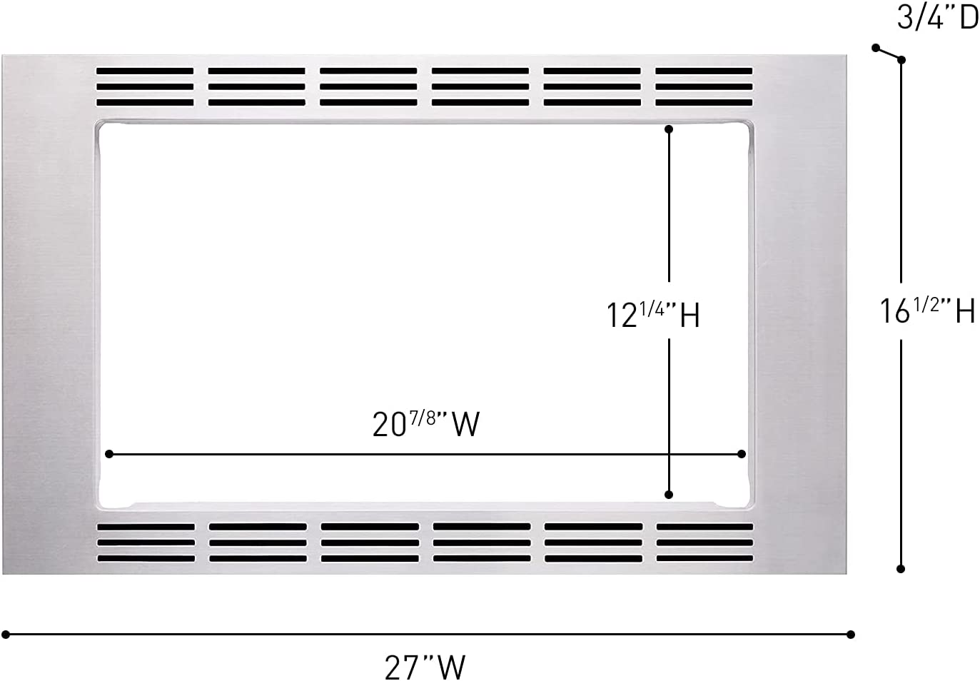 Panasonic 27 in. Wide Trim Kit for Panasonic's 1.2 cu. ft. Microwave Ovens in Stainless Steel (NN-TK621SS) 