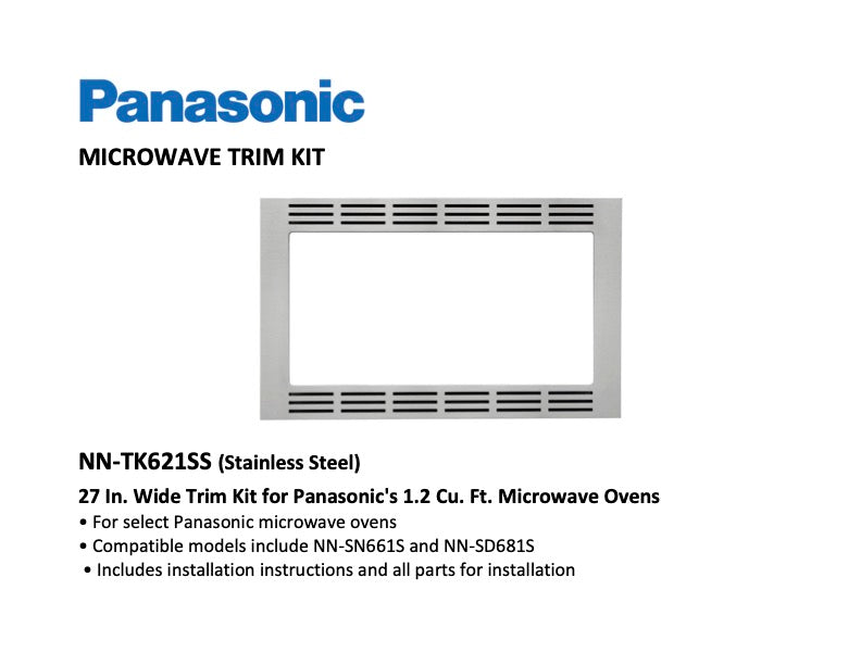 Panasonic 27 in. Wide Trim Kit for Panasonic's 1.2 cu. ft. Microwave Ovens in Stainless Steel (NN-TK621SS) 