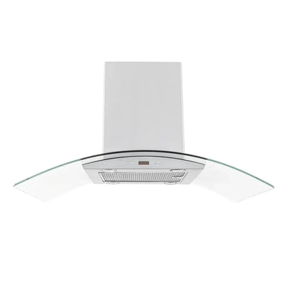 Proline Island Mount Ducted Range Hood in Stainless Steel and Glass (PLFI 544)