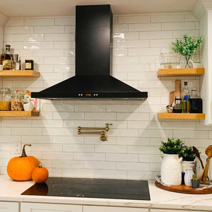 Proline Wall Mount Range Hood in Black Stainless Steel With Size Options (PLFW 520BL)