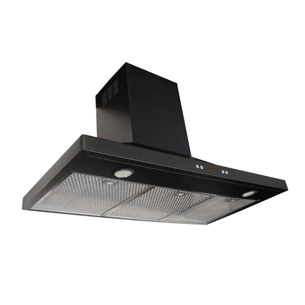 Proline Wall Mount Range Hood in Black Stainless Steel With Size Options (PLFW 520BL)