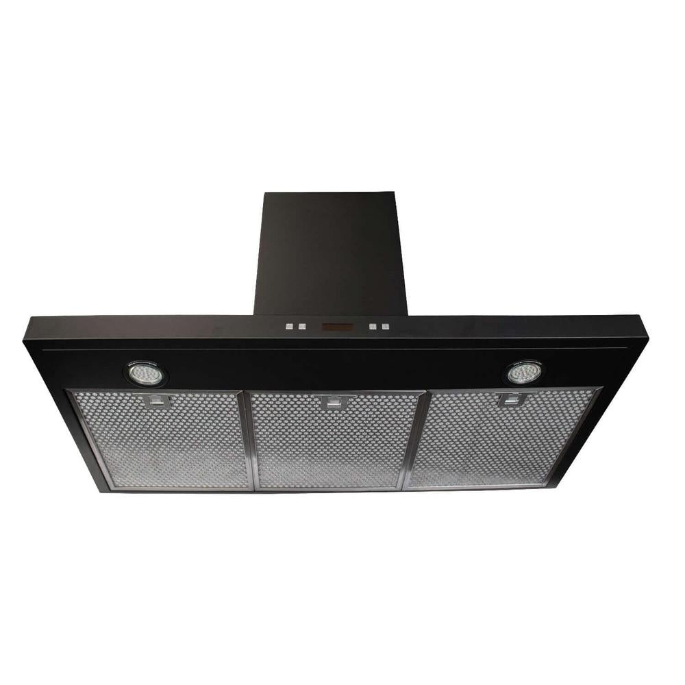 Proline Wall Mount Range Hood in Black Stainless Steel With Size Options (PLFW 520BL)