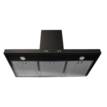 Proline Wall Mount Range Hood in Black Stainless Steel With Size Options (PLFW 520BL)