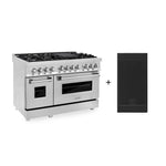 ZLINE 48 in. 6.0 cu. ft. Legacy Dual Fuel Range with 7 Burner Gas Cooktop and 2 Electric Ovens in Stainless Steel with Reversible Griddle (RA-GR-48)