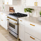 ZLINE Autograph Edition 36 in. 4.6 cu. ft. Legacy Dual Fuel Range with 6 Burner Gas Cooktop and Electric Convection Oven in Stainless Steel and Polished Gold Accents, Open Box-Great Condition