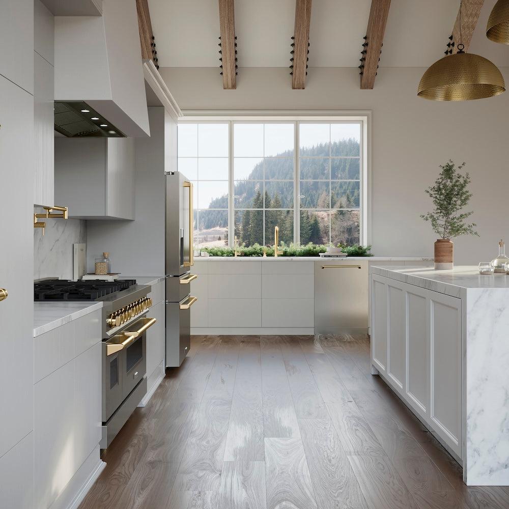 ZLINE Gemini Kitchen Faucet (GEM-KF) in a luxury kitchen.