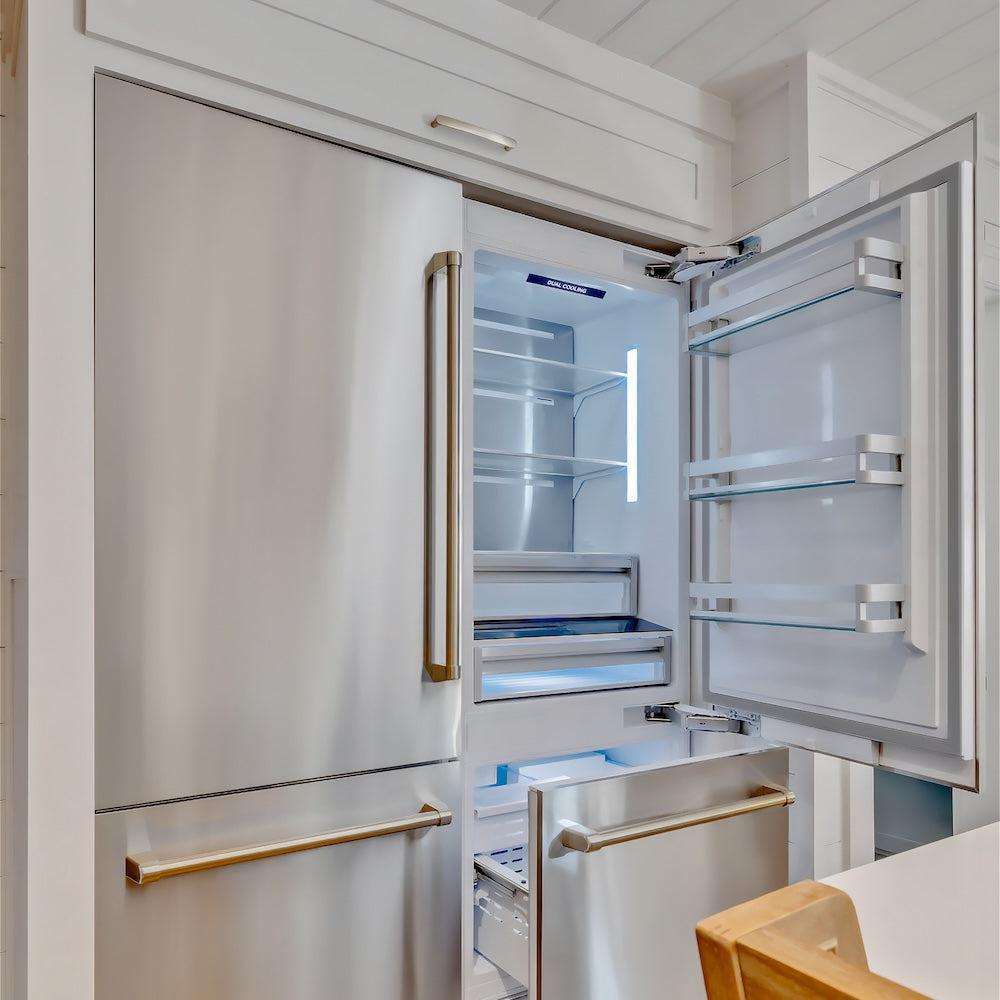 Built-in refrigerator in a luxury kitchen
